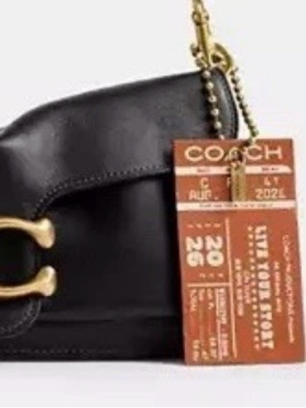 COACH turnlocks key chain charm burnished amber